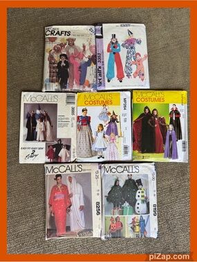 🤡 McCall's Costume Sewing Patterns Bundle - Some Vintage - Various Sizes